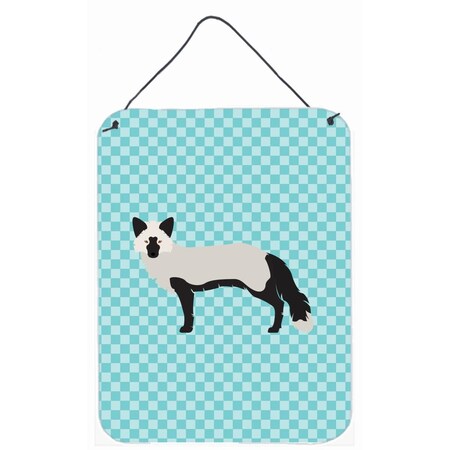 Carolines Treasures Silver Fox Blue Check Wall or Door Hanging Prints BB8045DS1216